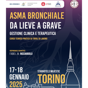 Asma bronchiale da lieve a grave: gestione clinica e terapeutica -corso teorico-pratico su tavoli di lavoro – Torino